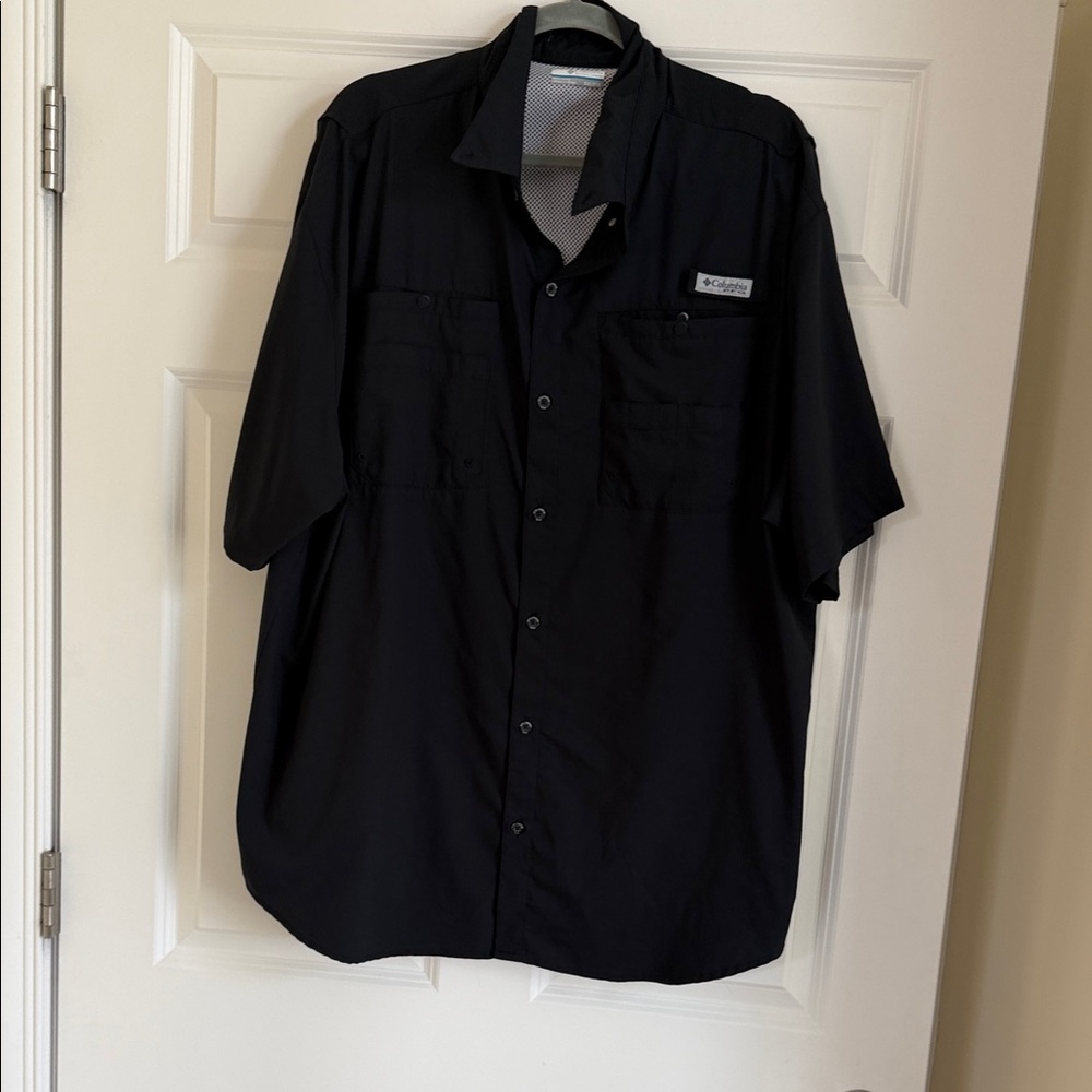 Columbia Men's Short Sleeve Button-Front Shirt - Black